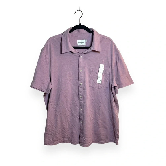 NWT Goodfellow & Co Men’s Short Sleeve Casual Button-Down in Orchid Size XL - Picture 5 of 13